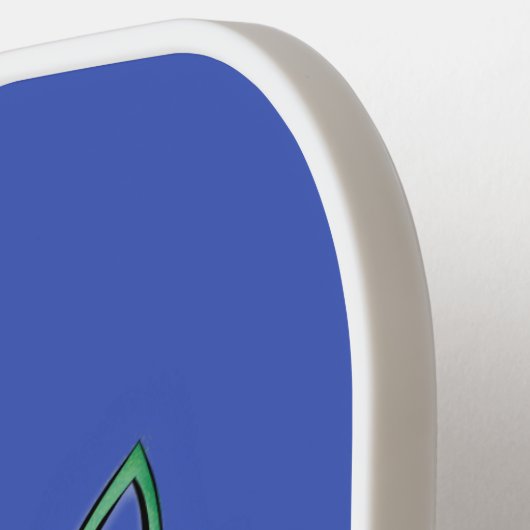 Cartoon van schimmelvis  pickleball paddle (Links Detail)