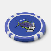 Cartoon van schimmelvis poker chips (Enkel)