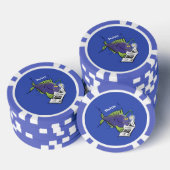 Cartoon van schimmelvis poker chips (Opstapeling)