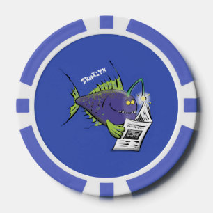 Cartoon van schimmelvis poker chips
