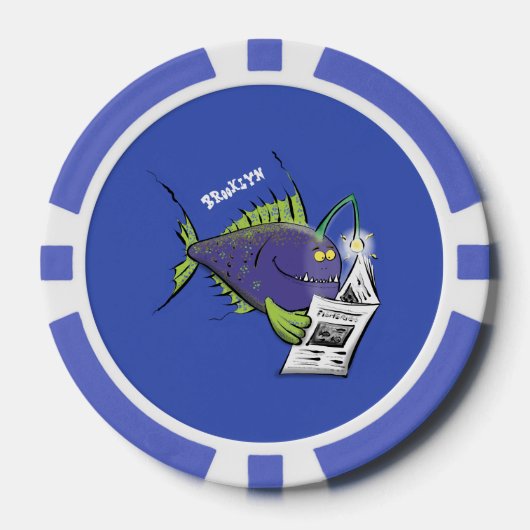 Cartoon van schimmelvis poker chips (Voorkant)