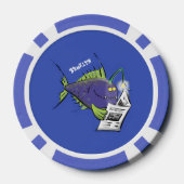 Cartoon van schimmelvis poker chips (Achterkant)
