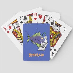 Cartoon van schimmelvis pokerkaarten