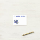 Cartoon van schimmelvis post-it® notes (Op bureau)