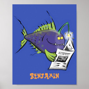 Cartoon van schimmelvis poster