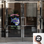 Cartoon van schimmelvis raamsticker (Kantoordeur)