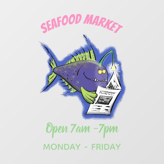 Cartoon van schimmelvis raamsticker (Vel)