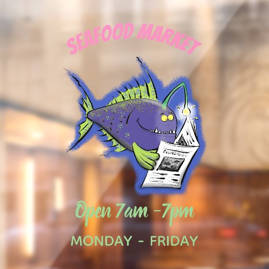 Cartoon van schimmelvis raamsticker (Vel 2)