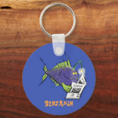 Cartoon van schimmelvis sleutelhanger (Voorkant)