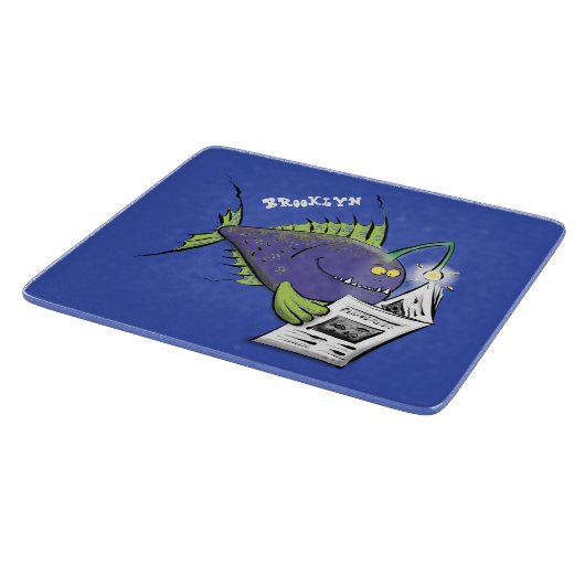 Cartoon van schimmelvis snijplank (Hoek)