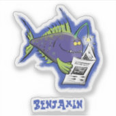 Cartoon van schimmelvis sticker (Voorkant)