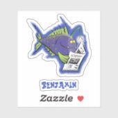 Cartoon van schimmelvis sticker (Vel)
