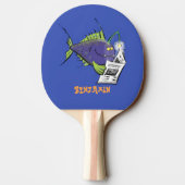 Cartoon van schimmelvis tafeltennisbatje (Achterkant)