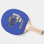 Cartoon van schimmelvis tafeltennisbatje (Zijkant)