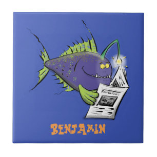 Cartoon van schimmelvis tegeltje