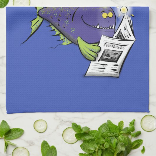 Cartoon van schimmelvis theedoek (Gevouwen)