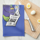 Cartoon van schimmelvis theedoek (Quarter Fold)