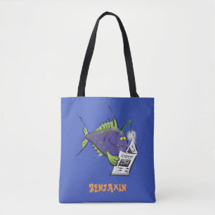 Cartoon van schimmelvis tote bag