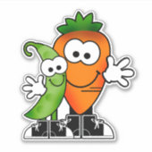 Cartoon van snijwten en wortelvinylsticker sticker (Voorkant)