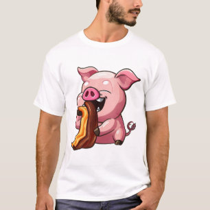 Cartoon van spek eten t-shirt