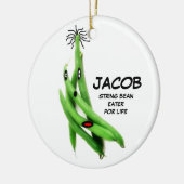 Cartoon van sperziebonen keramisch ornament (Links)