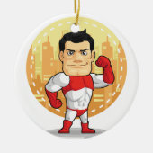 Cartoon van Superheld Keramisch Ornament (Voorkant)