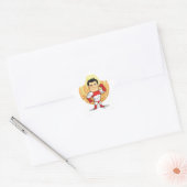 Cartoon van Superhero Ster Sticker (Envelop)
