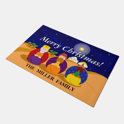 Cartoon van "The Three Kings" / "Three Wise Mannen Deurmat (Schuin)