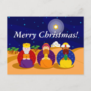 Cartoon van "The Three Kings" / "Three Wise Mannen Feestdagenkaart