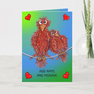Cartoon van twee vogels kaart