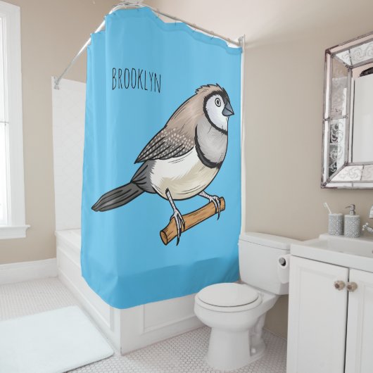 Cartoon van tweekleppige vinkvogels douchegordijn (In situ)