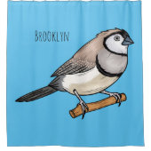 Cartoon van tweekleppige vinkvogels douchegordijn (Voorkant)