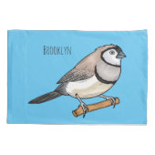 Cartoon van tweekleppige vinkvogels kussensloop (Achterkant)