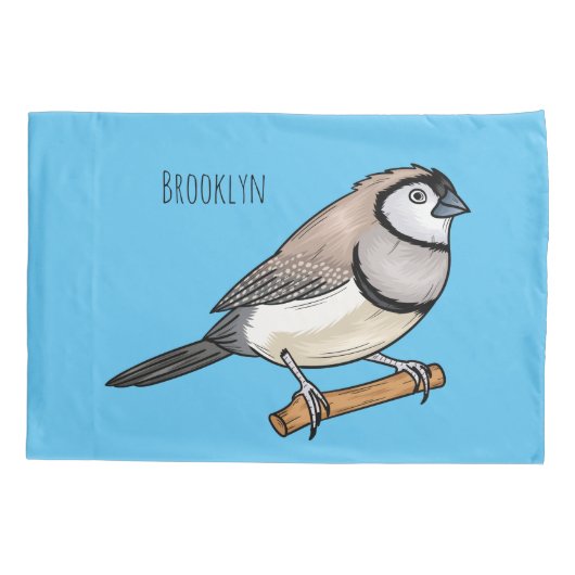 Cartoon van tweekleppige vinkvogels kussensloop (Achterkant)