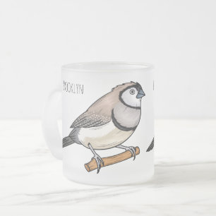Cartoon van tweekleppige vinkvogels matglas koffiemok