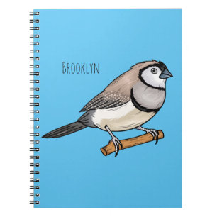 Cartoon van tweekleppige vinkvogels notitieboek