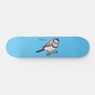 Cartoon van tweekleppige vinkvogels persoonlijk skateboard