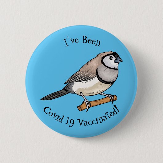 Cartoon van tweekleppige vinkvogels ronde button 5,7 cm (Voorkant)