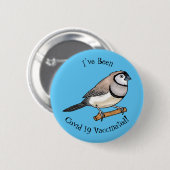 Cartoon van tweekleppige vinkvogels ronde button 5,7 cm (Voorkant /achterkant)