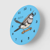 Cartoon van tweekleppige vinkvogels ronde klok (Hoek)