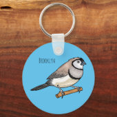Cartoon van tweekleppige vinkvogels sleutelhanger (Voorkant)