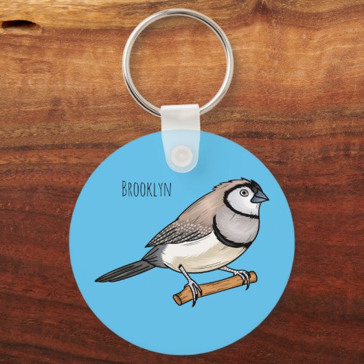 Cartoon van tweekleppige vinkvogels sleutelhanger (Voorkant)