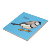 Cartoon van tweekleppige vinkvogels tegeltje (Zijkant)