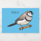 Cartoon van tweekleppige vinkvogels voedselcontainer etiket (Enkel label)