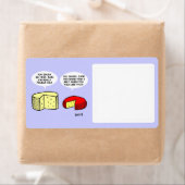 Cartoon van van de kaasmakerij met de status "Cut Etiket (Insitu)