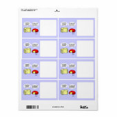 Cartoon van van de kaasmakerij met de status "Cut Etiket (Full Sheet)