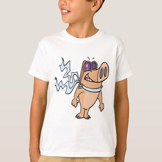 cartoon van varkenspiloot t-shirt (Voorkant)