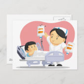 Cartoon van verpleegkundige Kinderen Briefkaart (Voorkant / Achterkant)