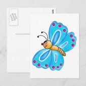 Cartoon van vlinder briefkaart (Voorkant / Achterkant)