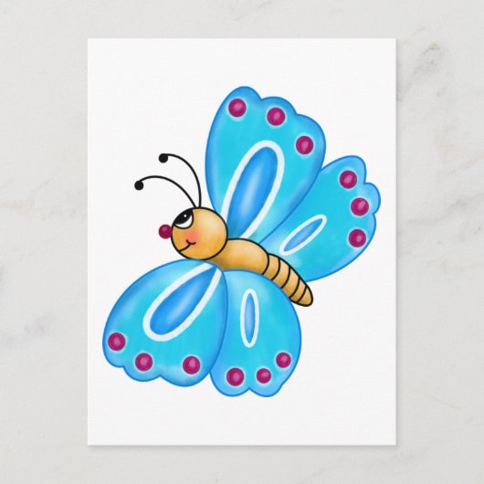 Cartoon van vlinder briefkaart (Voorkant)